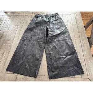 ITMFL In The Mood For Love Revolve Black Lamb Leather Wide Leg Crop Pants Size M